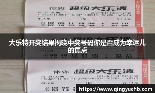 大乐特开奖结果揭晓中奖号码你是否成为幸运儿的焦点